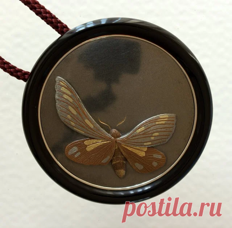 Гравировка. Всечка. Мотылёк. Кулон.