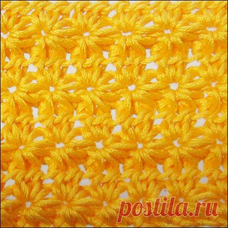 Узор крючком-звездочка(подробный МК от Елены Мельниковой)