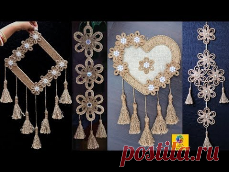 4 Best Creative Jute Wall Hangings Room Decoration Ideas | Best out of waste Jute Craft Designs
