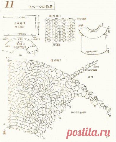 Топ на круглой кокетке с ананасами | Страна Мастеров