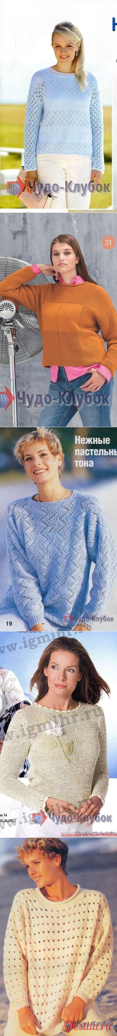 Джемпер для полных вязаный спицами *❤️️ ЧУДО-КЛУБОК.рУ ✶