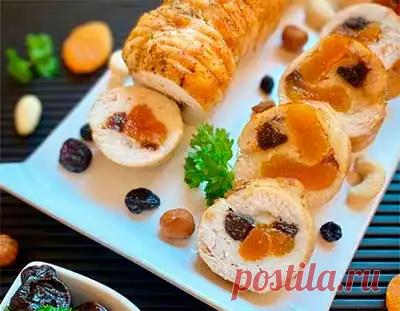 Куриный рулет с черносливом и курагой: фото рецепт, приготовление, пошаговый
