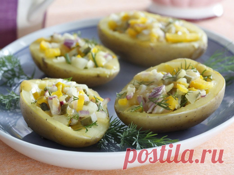 Рецепт: Фаршированный картофель в мультиварке