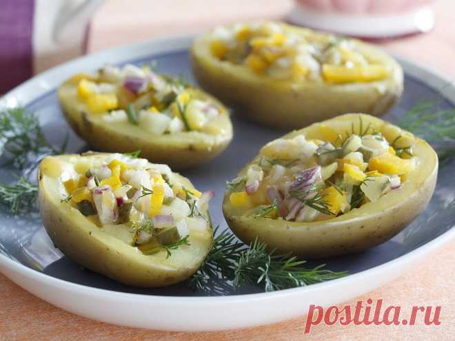 Рецепт: Фаршированный картофель в мультиварке
