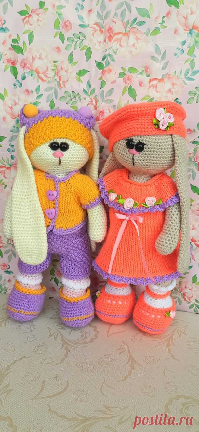 PDF Зайка Тильда крючком. FREE crochet pattern; Аmigurumi animal patterns. Амигуруми схемы и описания на русском. Вязаные игрушки и поделки своими руками #amimore - большой зайка в стиле Тильда, заяц, зайчик, кролик, зайчонок, крольчонок.