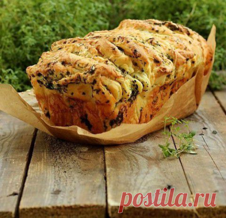 Отрываный хлеб с зеленью и сыром | Банк кулинарных рецептов