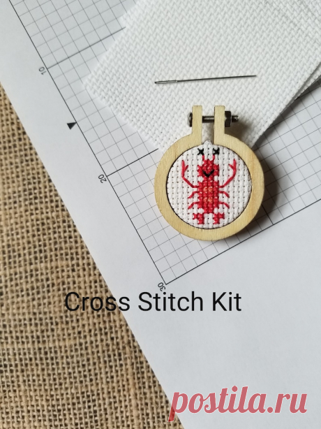 Counted Cross Stitch Kit Lobster Mini - Etsy España