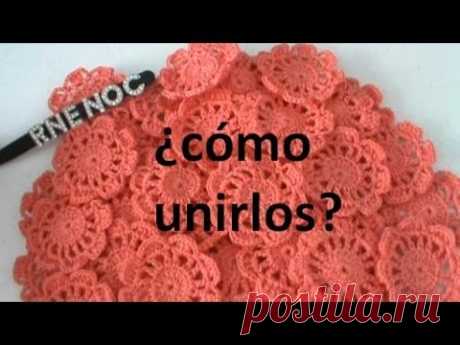 COMO #UNIR #FLORES #MOTIVOS COMPLETOS  #GANCHILLO #CROCHET