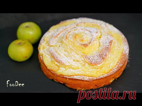 Пирог с яблоками и заварным кремом