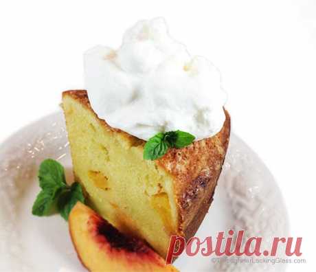 Fresh Peach Pound Cake - Through Her Looking Glass