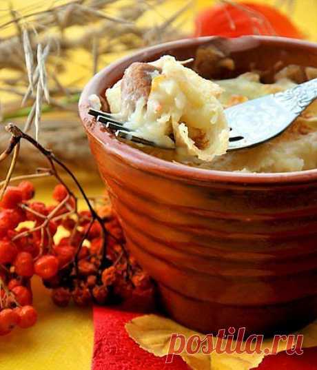 Рагу с грибами под картофельным пюре- Kulinarnyj-Recept.��