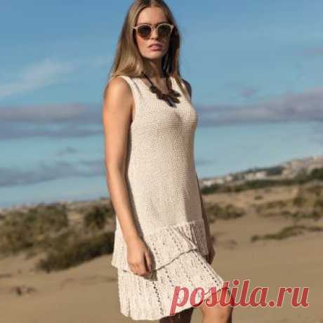 Платье с ажурными оборками - схема вязания спицами. Вяжем Платья на Verena.ru