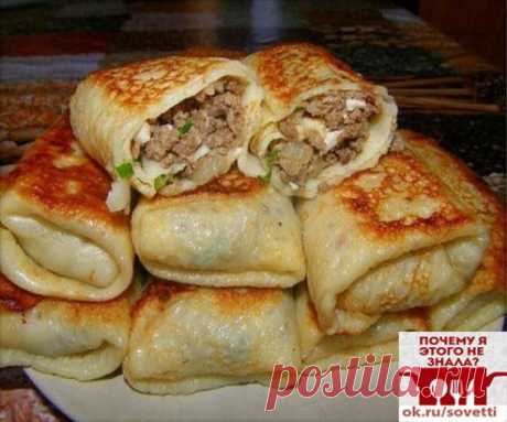 15 самых вкусных начинок для блинчиков. 1. Блины с начинкой из яиц Состав: 4 яйца, 50 гр. зеленого лука, 5-10 гр. укропа, соль. Отварить 4 яйца. Натереть вареные яйца на терку. Обжарить зеленый лук 50 гр. Укроп 5-10 гр. Соль по вкусу. 2. Творожная начинка в блины Состав: Творог 500 гр., 1 желток яйца, 2 столовые ложки сахара, 50 гр. изюма. Берем творог, добавляем в него один желток, сахар, перетираем все с творогом. В получившуюся массу добавляем изюм. Предварительно замоченный в кипятке. 3. Кур