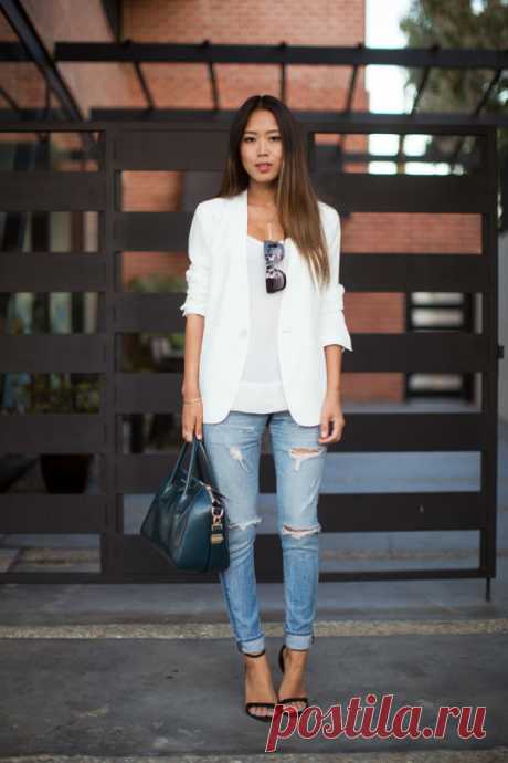 С чем носить белый пиджак - подборка самых стильных образов (40+ фото) | Каблучок.ру