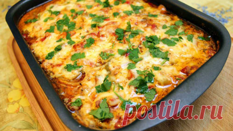 Курица запеченная с овощами