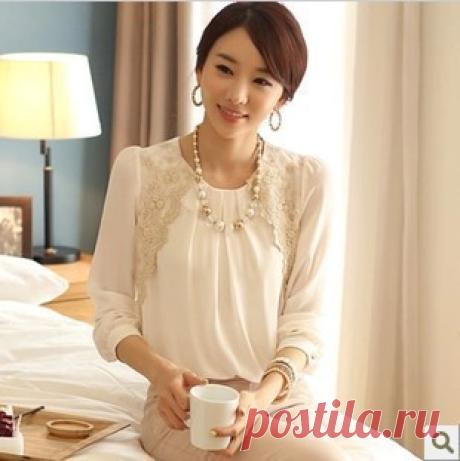 shirts india Picture - More Detailed Picture about 2016 Fashion Chiffon Shirts New Turn down Collar White Blouse Brand Women Lace Loose Plus Size S XXL Casual Blusas Femininas Picture in Blouses & Shirts from Jonebear | Aliexpress.com | Alibaba Group