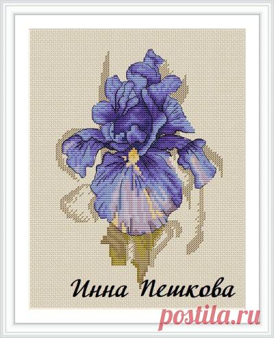 Ирис- схема для вышивки крестом