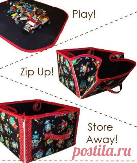 Play, Zip, and Store Convertible Tote – PDF Sewing Pattern | PatternPile.com