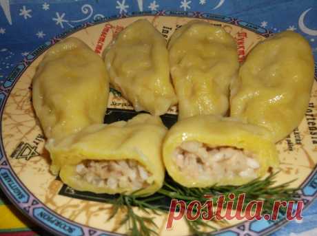 Вареники с кальмарами и рисом