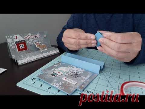 Новогодняя степ открытка с секретом( или открытка 