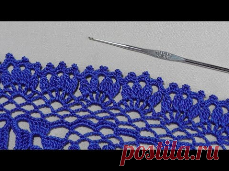 Вязание ажурной КАЙМЫ крючком. Обработка низа юбки.