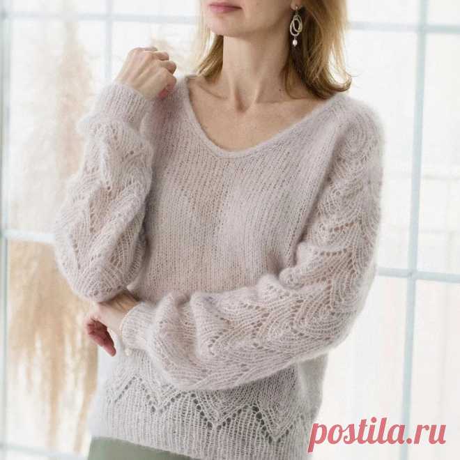 Пуловер из кидмохера на шёлке