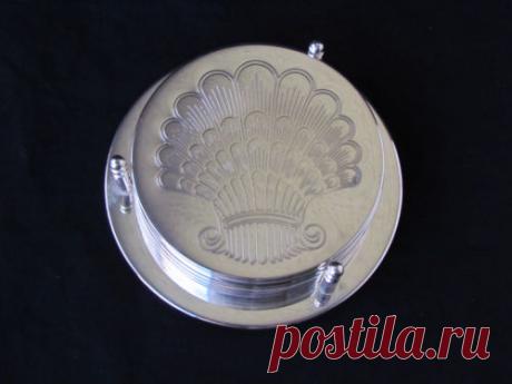 Set of 6 Beautiful Silver Plated Coaster Set w Base Shell Design | eBay