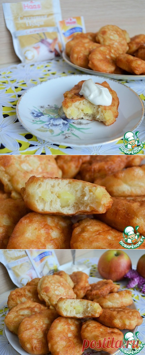 ПРИСКАНЦЫ - кулинарный рецепт(дрожжевые пончики с яблоками)
Мука — 2 стак.
Молоко — 300 мл
Дрожжи ( сухие) — 1 ч. л.
Ванилин ( от Нааs) — 1 пакет.
Сахарная пудра (сахарная пудра с корицей  + для посыпки классическая ) — 2 ст. л.
Яйцо к — 1 шт
Соль — 1/2 ч. л.
Яблоко ( крупные) — 3 шт
Масло растительное — 200 мл