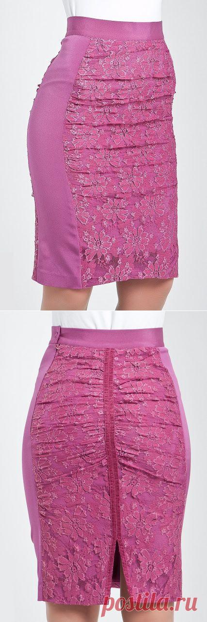 ЮБКА-КАРАНДАШ С АЖУРНЫМИ ВСТАВКАМИ