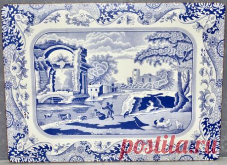 Spode Italian Blue Room Pattern Trivet Hot Plate Size: 8 1/2" x 7 1/2". RARE | eBay