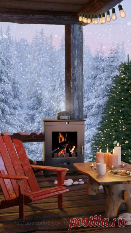 Winter Scene with Wood Stove