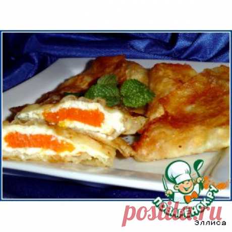 Конвертики из лаваша с тыквенно-творожной начинкой - кулинарный рецепт