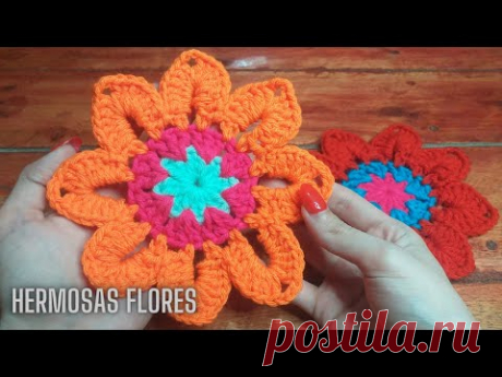 FLORES para CORTINAS Y BLUSAS Tejidas en CROCHET - Paso a Paso