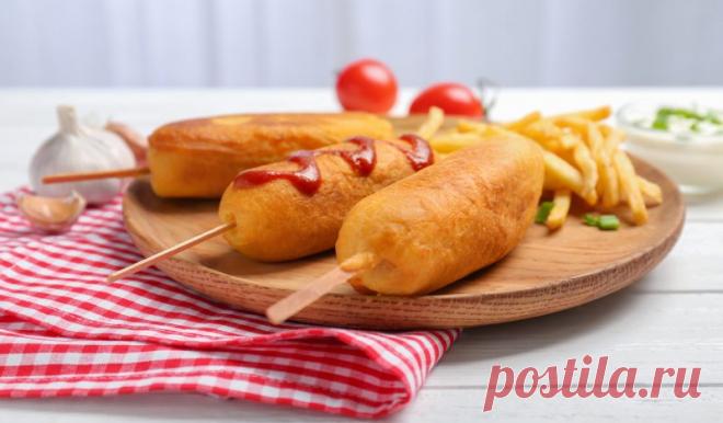 Корн-доги с плавленым сыром