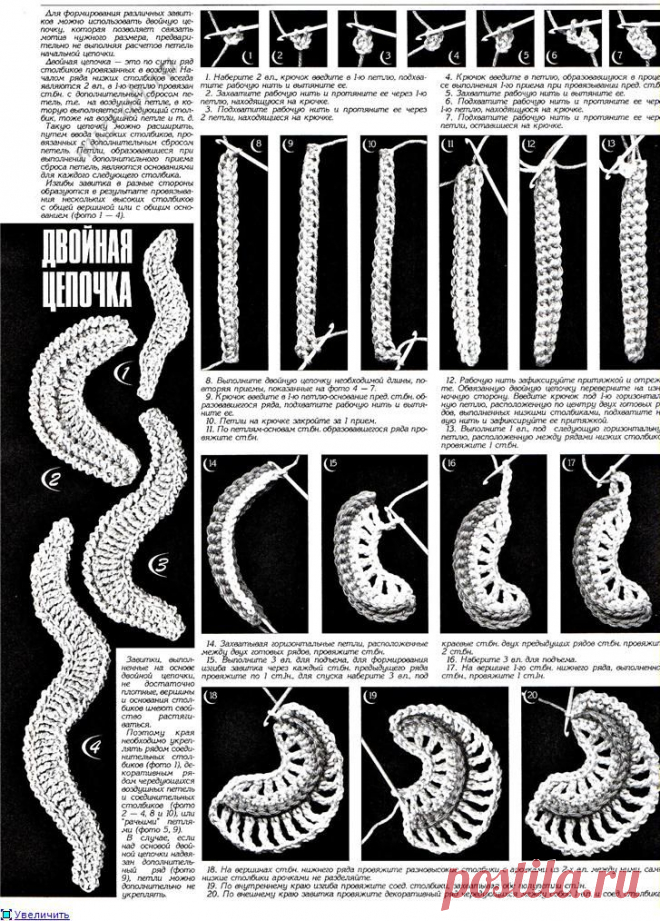 Элементы из двойной цепочки (ирландское кружево)