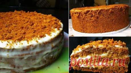 Бисквитный торт "Медовый": Нежный, вкусный и приготовить легко