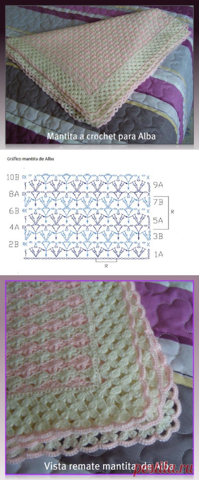 Плед крючком.