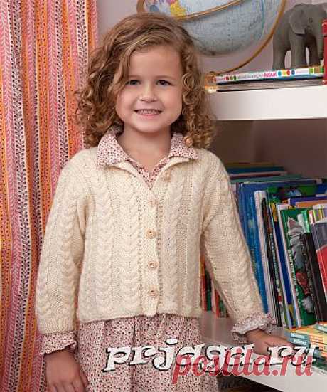 Вязание кардигана для девочки спицами
