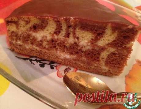 Торт &quot;Зебра&quot; со сметанным кремом – кулинарный рецепт