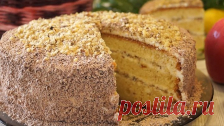 Торт "Сметанник" с Орехами. Вкусно, Готовится Быстро и Совсем Просто!