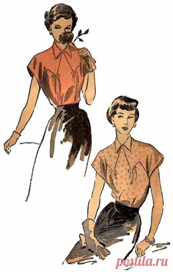 Летние блузки на фигурной кокетке