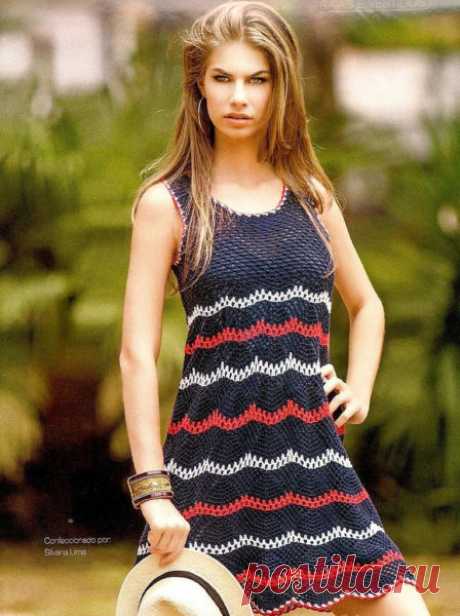 Blue crochet dress