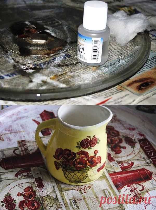 Блюдо шебби шик, декупаж на стекле | Рукоделие в стиле шебби шик