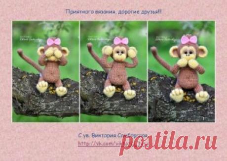Вязаная обезьянка. Ма-а-а-ленькая. Мастер-класс. | razpetelka.ru
