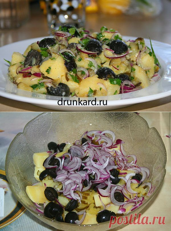 Картофельный гарнир с маслинами