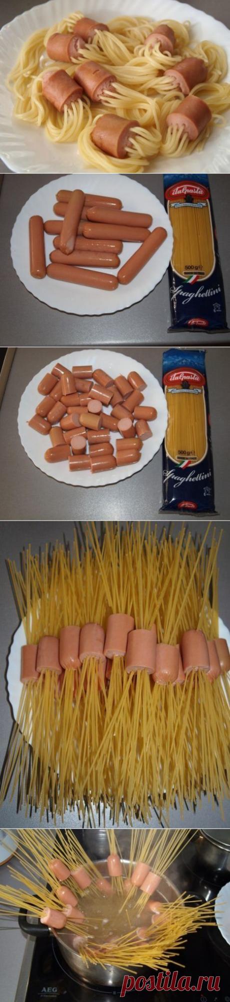 СПАГЕТТИ С СОСИСКАМИ - ОРИГИНАЛЬНОЕ ПРИГОТОВЛЕНИЕ