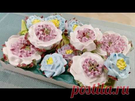 Пионы из БЕЗЕ / Украшение для куличей - YouTube