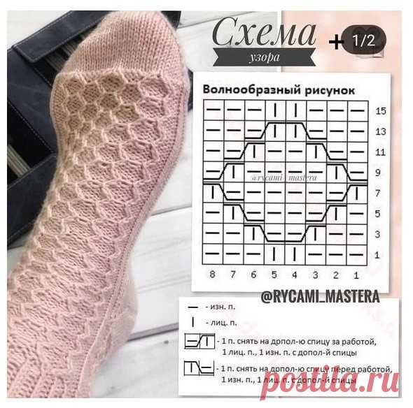 Узоры для носков спицами