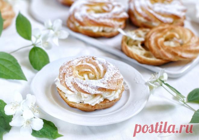 Заварные кольца с творожным кремом