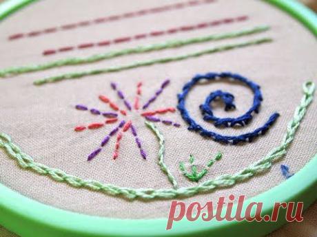 Learn Hand Embroidery with Me: Basic Stitches, Part 1 (for beginners) - YouTube